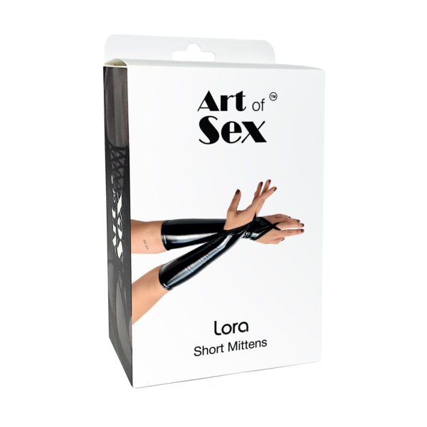 Вінілові міттинки Art of Sex - Lora короткі, размер M, колір чорний