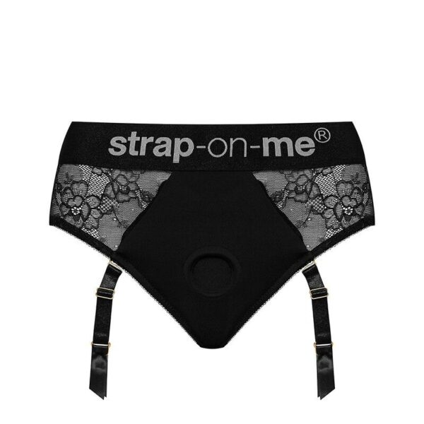 Мереживні трусики для страпона з підв’язками для панчіх Strap-On-Me DIVA HARNESS L (м'ята упаковка!)