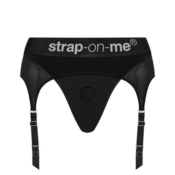 Труси для страпону з підв'язками для панчох Strap-On-Me REBEL HARNESS - S