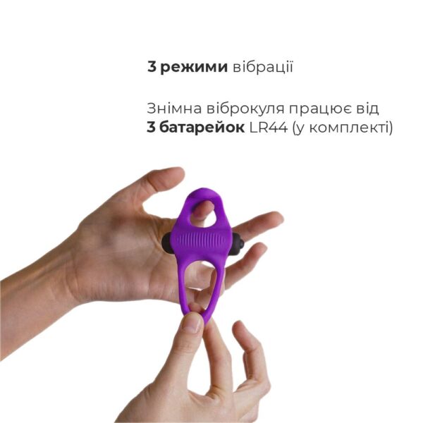 Ерекційне віброкільце Adrien Lastic Lingus MAX Violet з язичком для стимуляції клітора