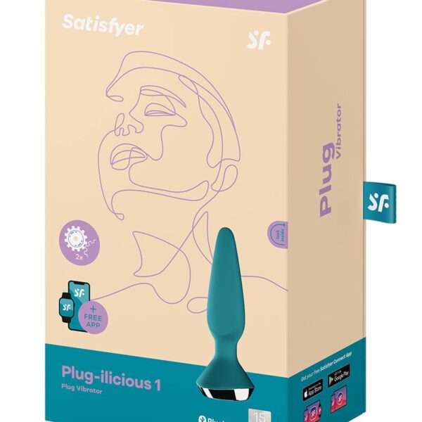 Анальна смарт-вібропробка Satisfyer Plug-ilicious 1 Petrol