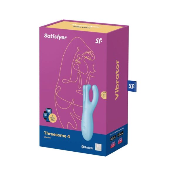 Кліторальний смарт вібратор Satisfyer Threesome 4 Blue з трьома пальчиками