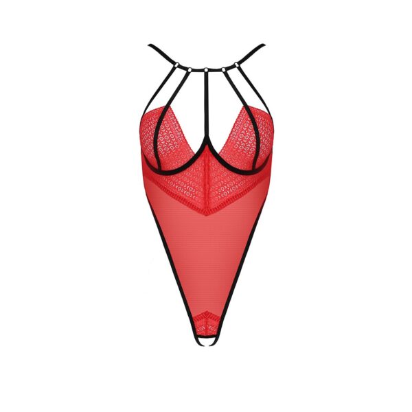 Боді з високим вирізом стегна AKITA BODY red L/XL - Passion Exclusive