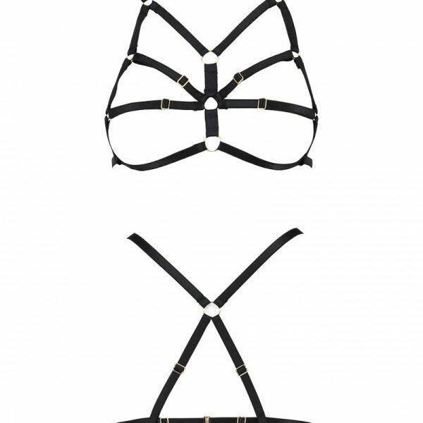 Бюстгальтер-стрепы ARMANDA BRA black XXL/XXXL - Passion Exclusive