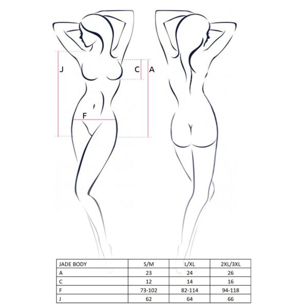 Відвертий боді з елементами стреп JADE BODY black XXL/XXXL - Passion Exclusive