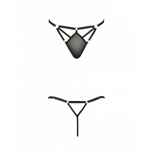 Стрінги зі стреп MEGGY THONG black L/XL - Passion Exclusive