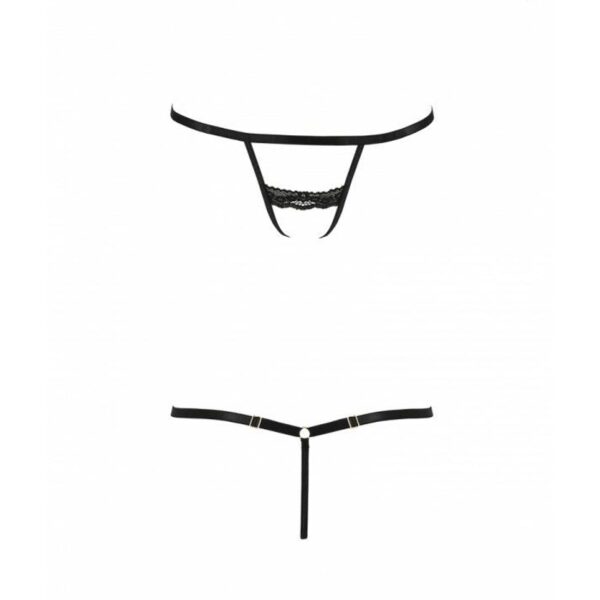 Трусики-стрепи SHELLY THONG black L/XL - Passion Exclusive