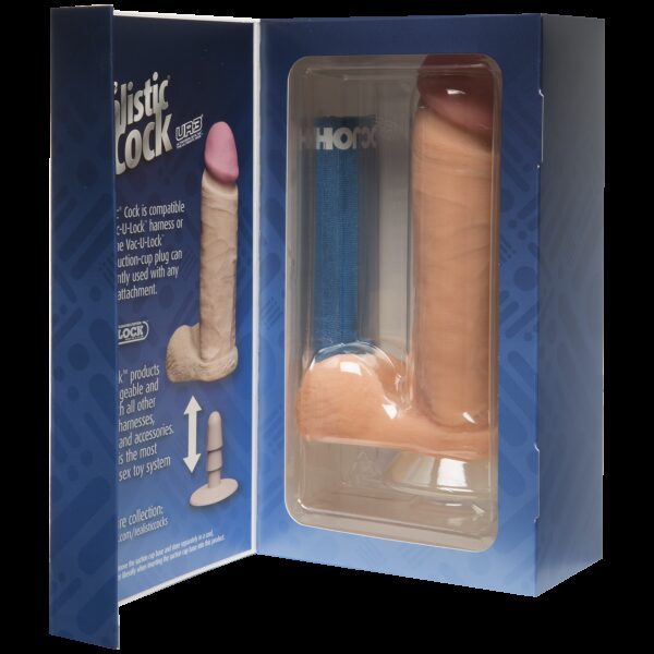 Фалоімітатор Doc Johnson The Realistic Cock 8 inch White - ULTRASKYN, Vack-U-Lock, діаметр 5,1 см