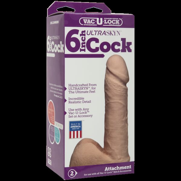 Фалоімітатор Doc Johnson Vac-U-Lock - 6 Inch ULTRASKYN Cock White, діаметр 4,3 см