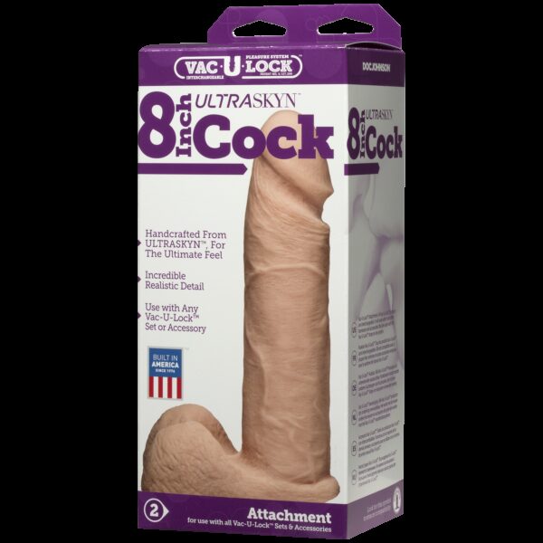 Фалоімітатор Doc Johnson Vac-U-Lock - 8 Inch ULTRASKYN Cock White, діаметр 5,1 см