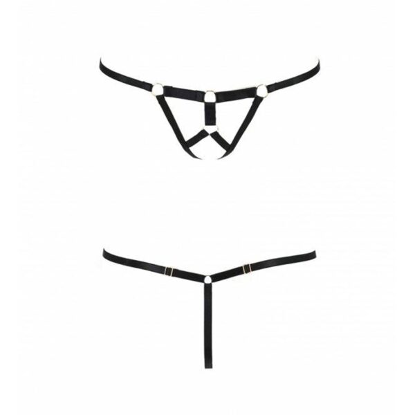 Трусики стрінги зі стреп ARMANDA THONG black XXL/XXXL - Passion Exclusive