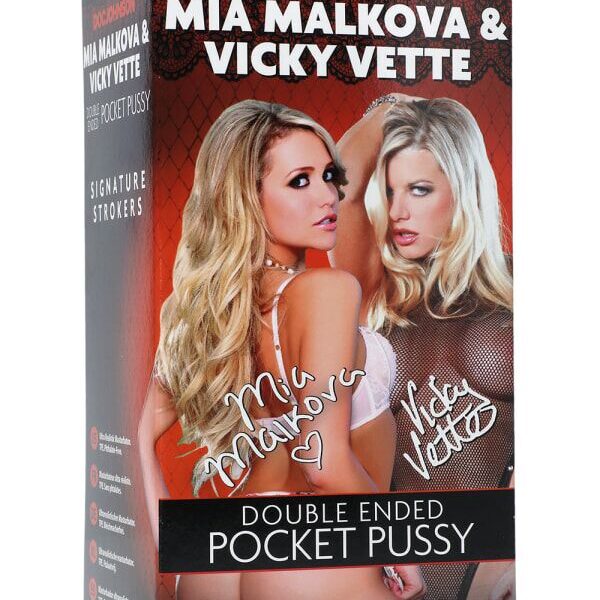 Мастурбатор двосторонній Doc Johnson Mia Malkova / Vicky Vette Ultraskyn, вагіна/ротик