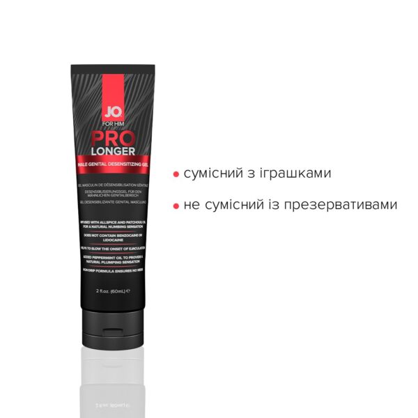 Пролонгер гель System JO Prolonger Gel (60 мл) з олією перцевої м’яти, гвоздикового перцю та пачулів