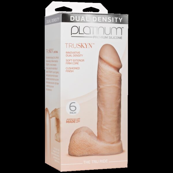 Фалоімітатор Doc Johnson Platinum TRUSKYN - The Tru Ride 6 Inch, діаметр 4,3 см, двошаровий силікон