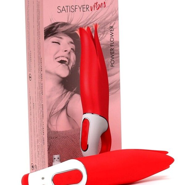 Потужний вібратор Satisfyer Vibes Flower Power з ніжними тремтливими пелюстками, 12 режимів роботи