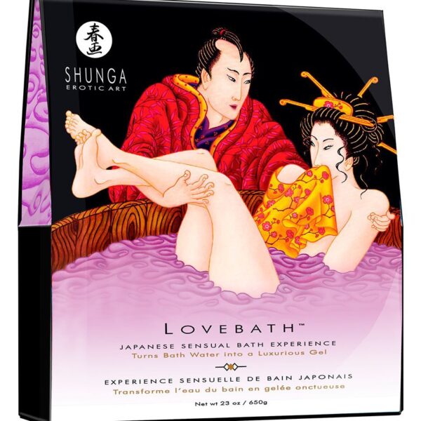 Гель для ванни Shunga LOVEBATH – Sensual Lotus 650 г, робить воду ароматним желе зі SPA ефектом