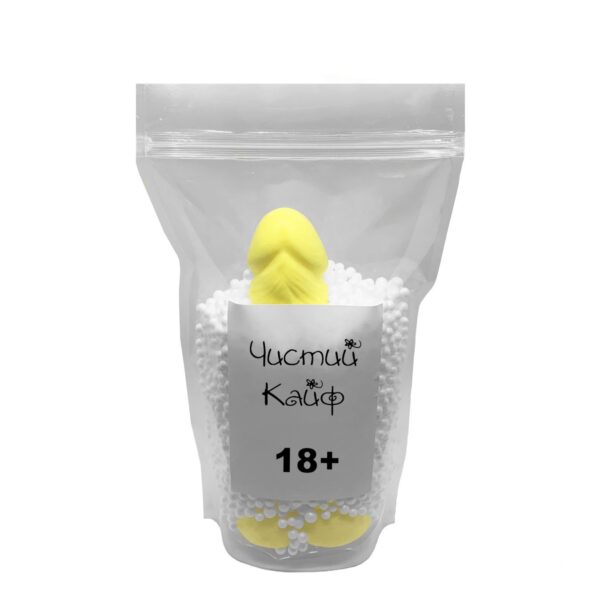 Крафтове мило-член із присоскою Чистий Кайф Yellow size L, натуральне
