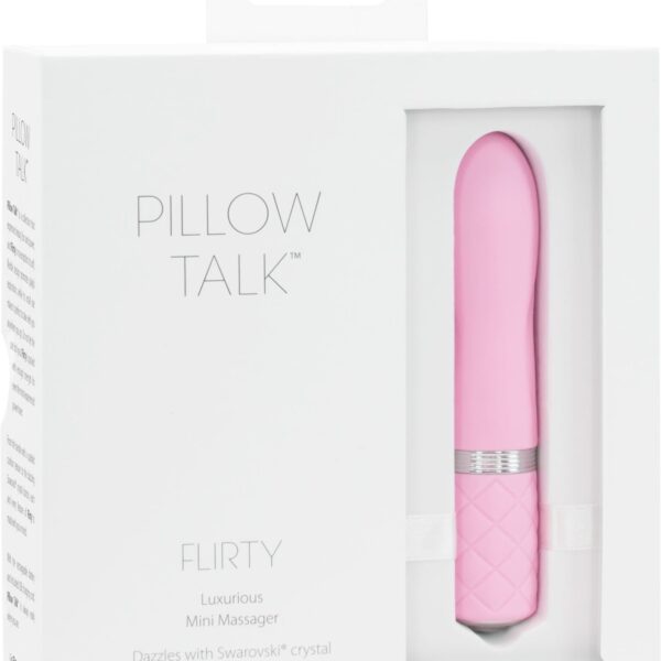 Розкішний вібратор PILLOW TALK - Flirty Pink з кристалом Сваровські, гнучка голівка