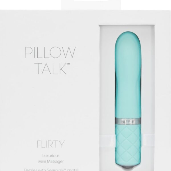 Розкішний вібратор PILLOW TALK - Flirty Teal з кристалом Сваровські, гнучка голівка