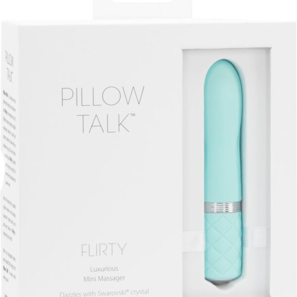 Розкішний вібратор PILLOW TALK - Flirty Teal з кристалом Сваровські, гнучка голівка