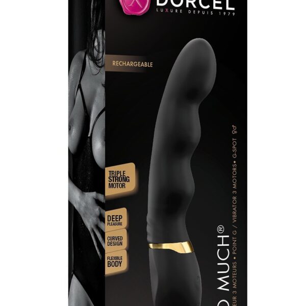 Вібратор ультрастимулювальний Dorcel Too Much Rechargeable Black, гнучкий і потужний, 3 вібромотори