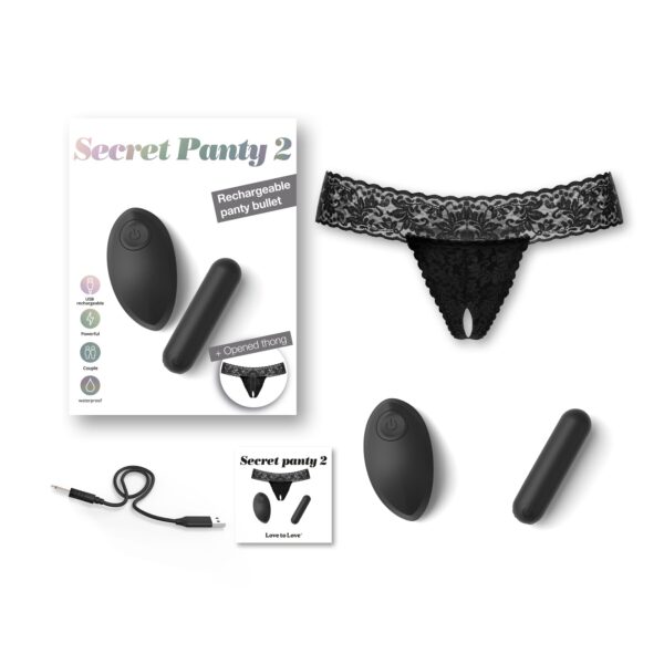 Вібратор Love To Love SECRET PANTY 2, в комплекті трусики, віброкуля, пульт ДК, 10 режимів роботи