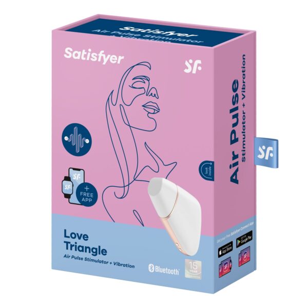 Вакуумний кліторальний стимулятор Satisfyer Love Triangle White з керуванням через інтернет