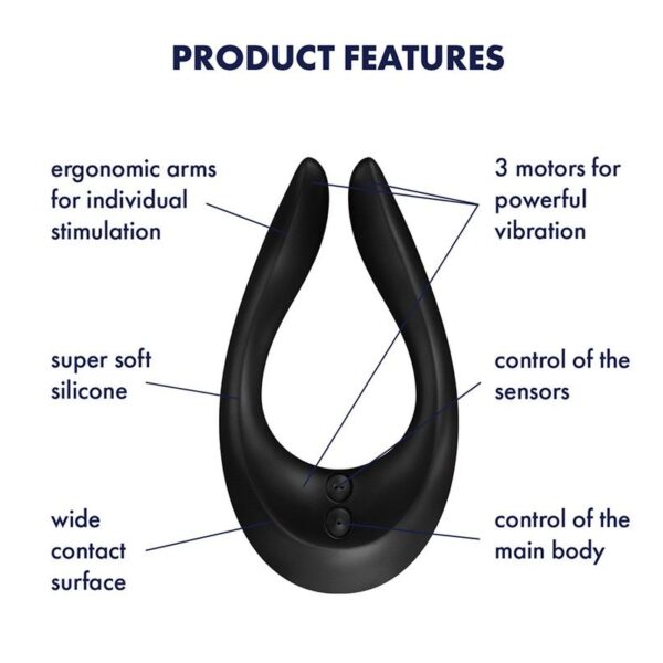 Вібратор для пар Satisfyer Endless Joy Black, 3 незалежні мотори, багатофункціональний