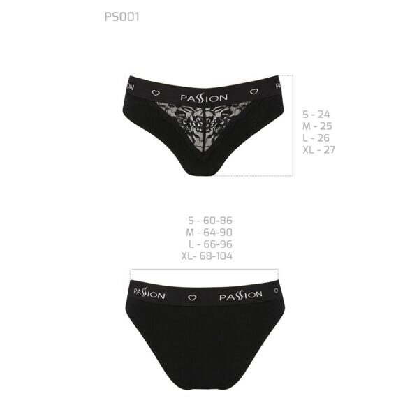 Трусики з широкою гумкою і мереживом Passion PS001 PANTIES black, size M