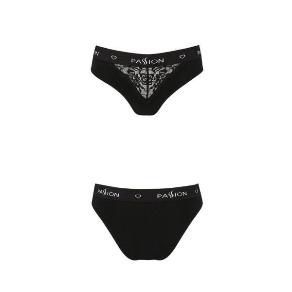 Трусики з широкою гумкою і мереживом Passion PS001 PANTIES black, size S