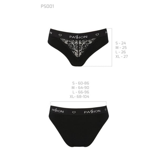 Трусики з широкою гумкою і мереживом Passion PS001 PANTIES black, size S