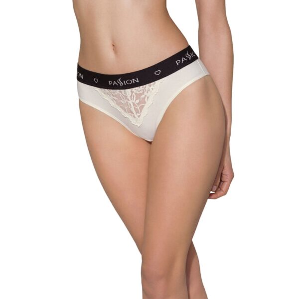 Трусики з широкою гумкою і мереживом Passion PS001 PANTIES ecru, size L