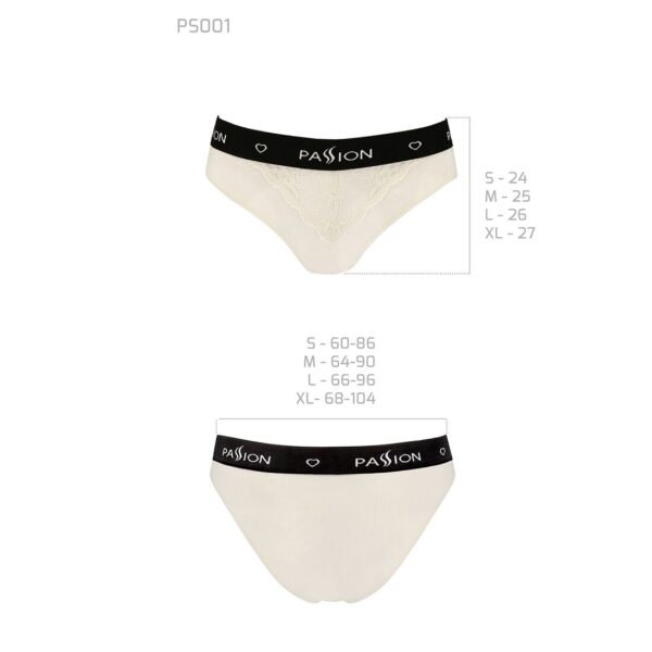 Трусики з широкою гумкою і мереживом Passion PS001 PANTIES ecru, size L