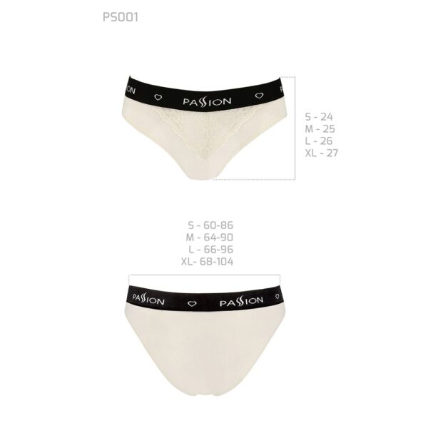 Трусики з широкою гумкою і мереживом Passion PS001 PANTIES ecru, size M