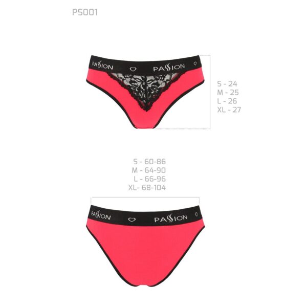 Трусики з широкою гумкою і мереживом Passion PS001 PANTIES red/black, size L