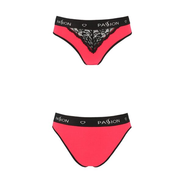 Трусики з широкою гумкою і мереживом Passion PS001 PANTIES red/black, size M