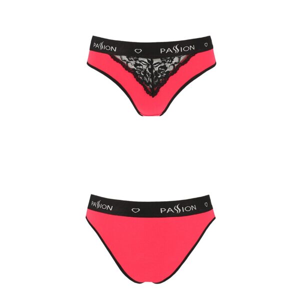 Трусики з широкою гумкою і мереживом Passion PS001 PANTIES red/black, size S