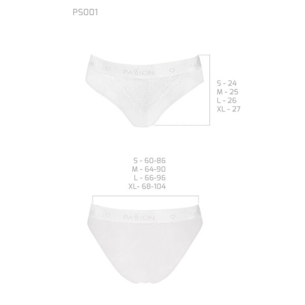 Трусики з широкою гумкою і мереживом Passion PS001 PANTIES white, size L