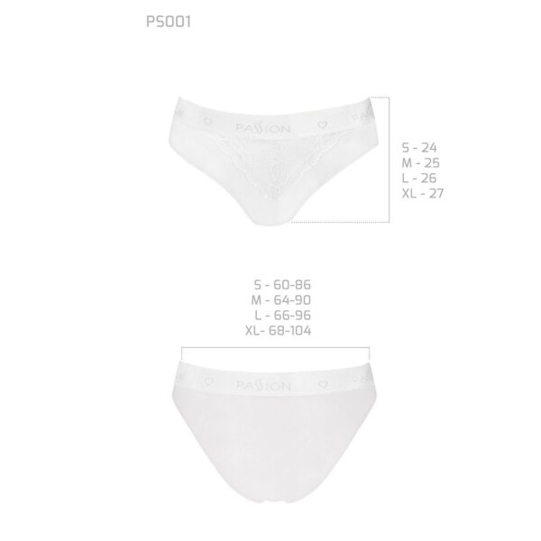 Трусики з широкою гумкою і мереживом Passion PS001 PANTIES white, size S