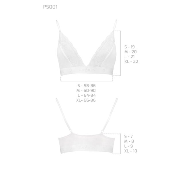 Еластичний топ з мереживом Passion PS001 TOP white, size L