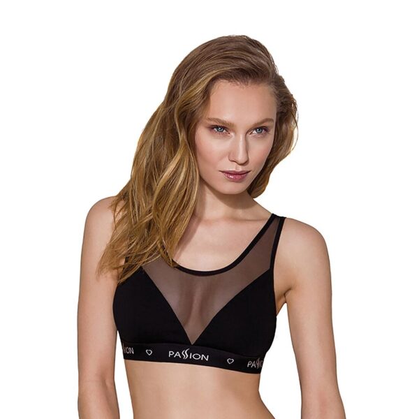 Топ з прозорою вставкою Passion PS002 TOP black, size M