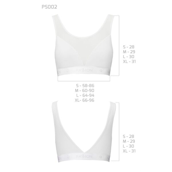 Топ з прозорою вставкою Passion PS002 TOP white, size M