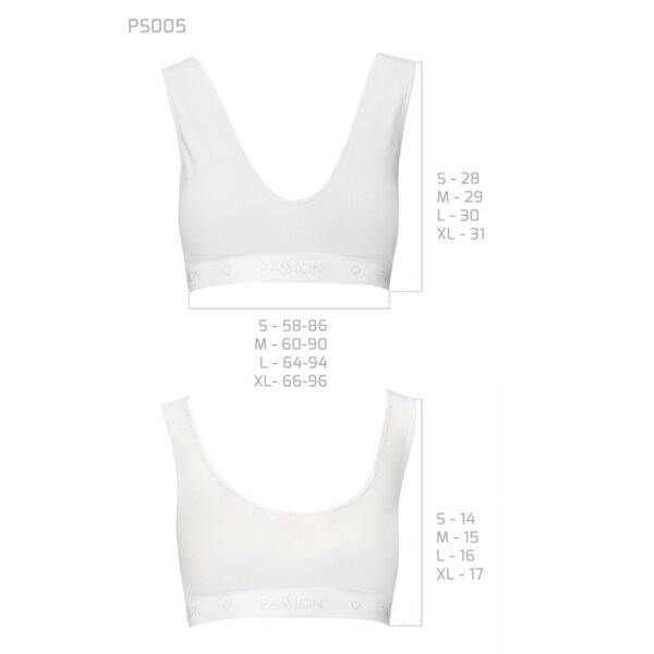 Спортивний топ з еластичної бавовни Passion PS005 TOP white, size L