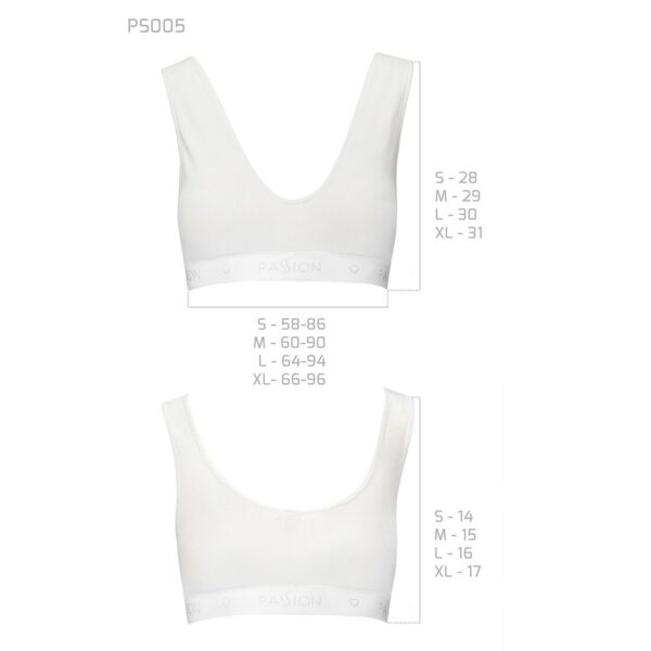 Спортивний топ з еластичної бавовни Passion PS005 TOP white, size M