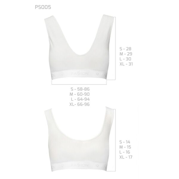 Спортивний топ з еластичної бавовни Passion PS005 TOP white, size XL