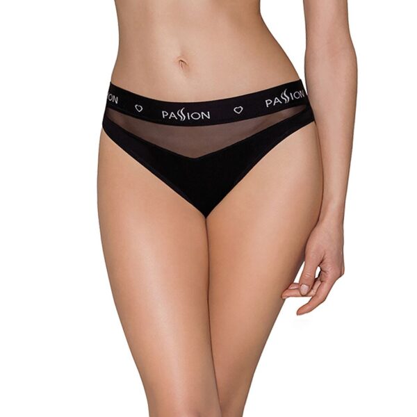 Трусики з прозорою вставкою Passion PS006 PANTIES black, size L