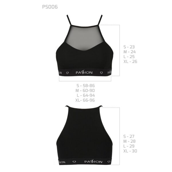 Спортивний топ з прозорою вставкою Passion PS006 TOP black, size L