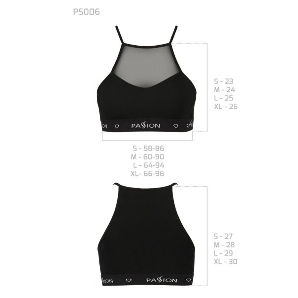 Спортивний топ з прозорою вставкою Passion PS006 TOP black, size M