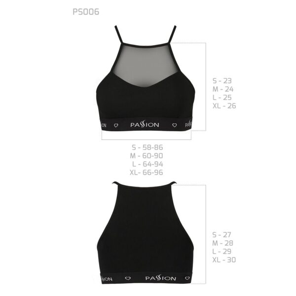 Спортивний топ з прозорою вставкою Passion PS006 TOP black, size S