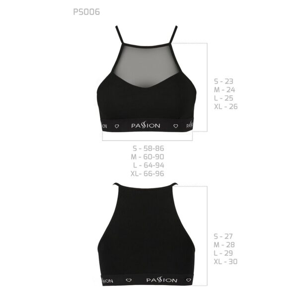 Спортивний топ з прозорою вставкою Passion PS006 TOP black, size XL